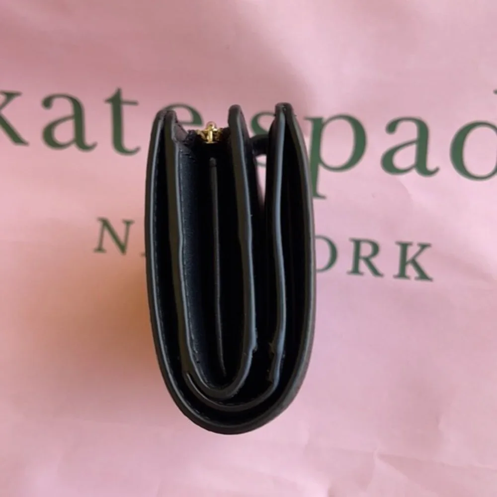 Kate Spade Leila Medium Compact Bifold Wallet Black